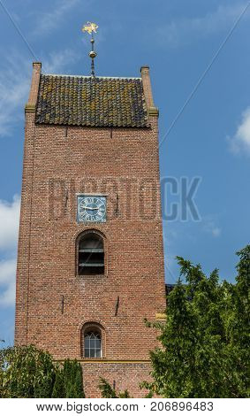 Tower of the historic church of Garnwerd Netherlands