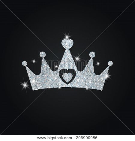 Silhouette Of Crown With Glitters