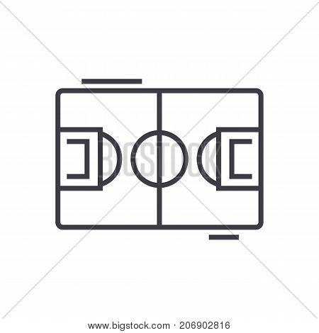 soccer vector line icon, sign, illustration on white background, editable strokes
