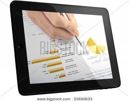 タブレット コンピューター上のホーム金融データ