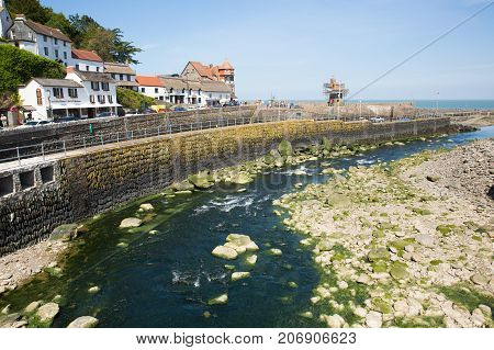 LYNMOUTH, DEVON, ENGLAND, UK-MAY 10TH 2017: Beautiful spring sunshine and clear blue skies were enjoyed by visitors to Lynmouth, Devon, on Wednesday 10th May 2017