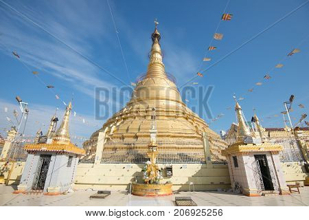 botahtaung pagoda is a famous pagoda located in downtown Yangon Myanmar near the Yangon river. The pagoda was first built by the Mon around the same time as was Shwedagon Pagoda