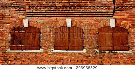 Close up of Building with red Brick work