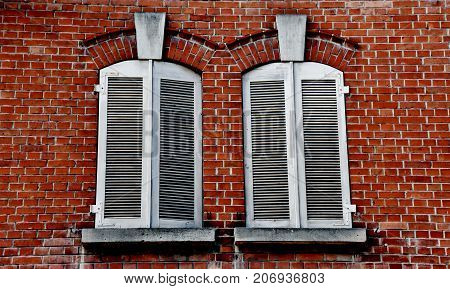 Close up of Building with red Brick work