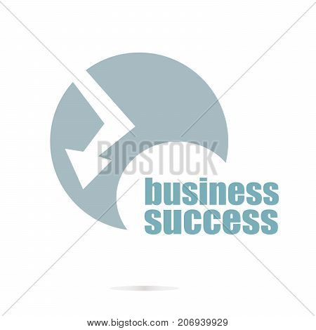 Business Concept. Words Business Success . Graphic Design For Your Design. Unusual Flat Logo