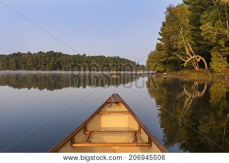 Canoe Bow On A Lake In Late Summer - Ontario, Canada