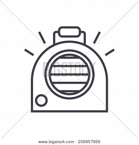 air conditioning, portable heater vector line icon, sign, illustration on white background, editable strokes