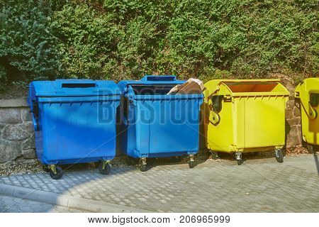 Garbage containers on the street