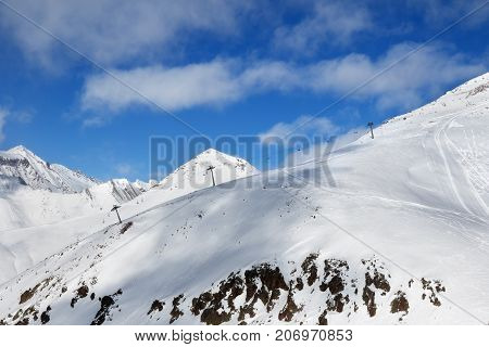 Off-piste Slope And Chair-lift On Ski Resort