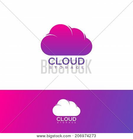 Cloud  logo. Cloud storage emblems.Communication or network icon.