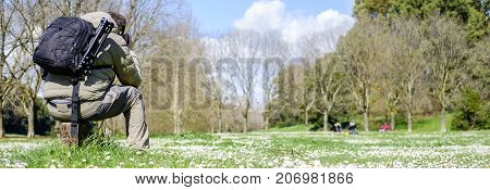 Photographing In A Meadow Of Daisies