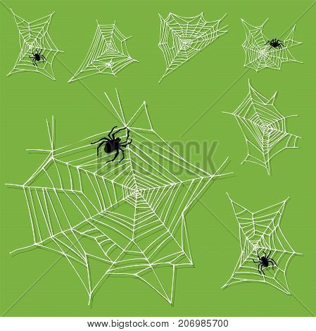Spider web silhouette arachnid fear graphic flat scary animal poisonous design nature phobia insect danger horror tarantula halloween vector icon. Creepy warning symbol poison silhouette.