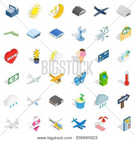 Rest icons set. Isometric style of 36 rest vector icons for web isolated on white background