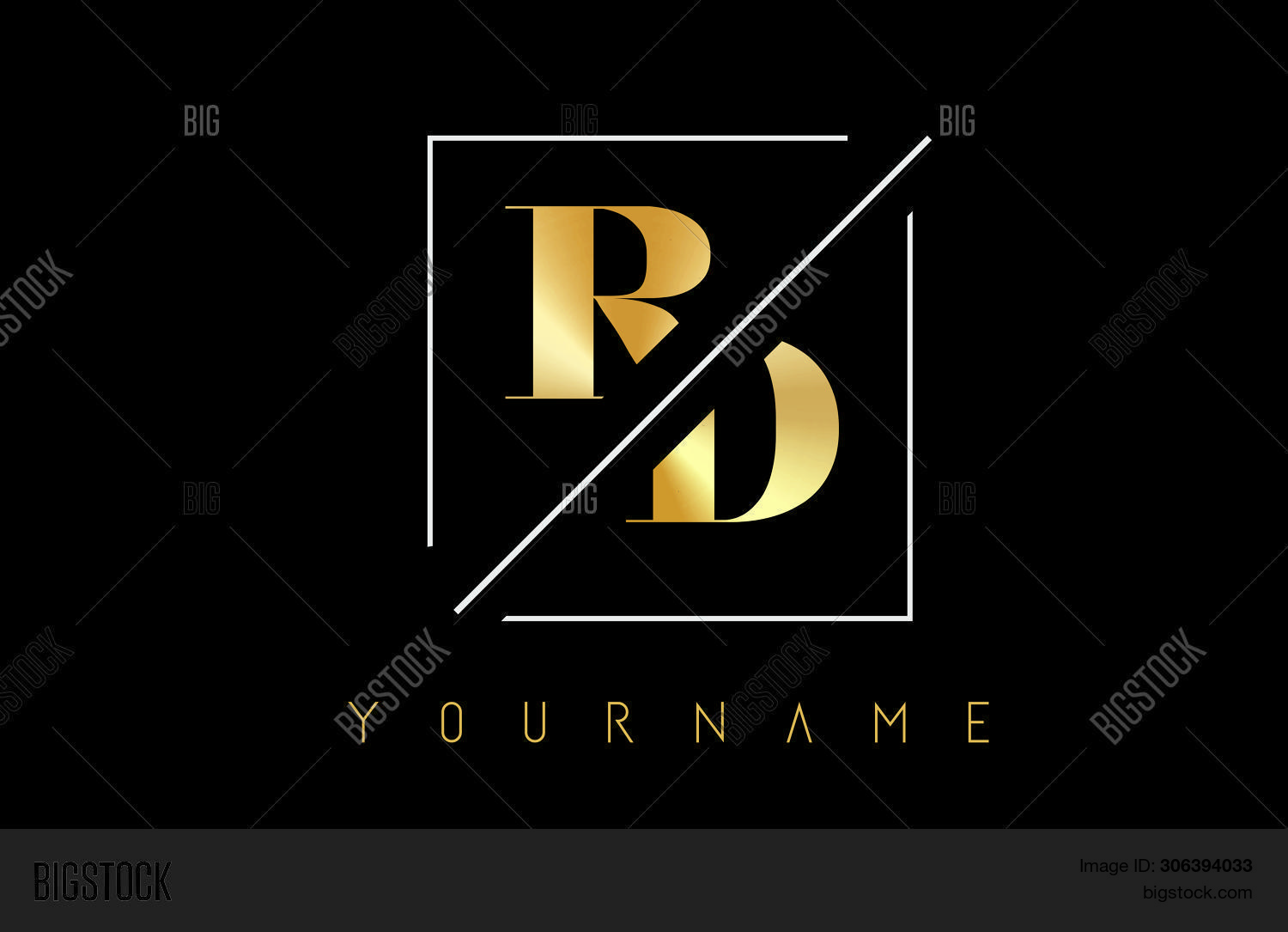 Rd Golden Letter Logo Vector & Photo (Free Trial) | Bigstock