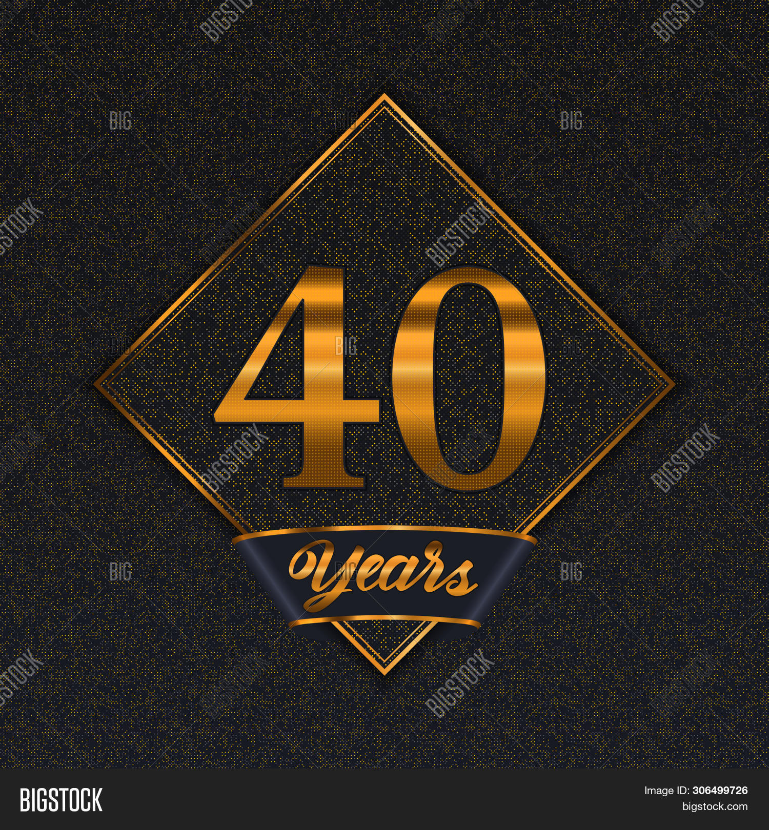 Vector y foto Golden Number Forty (prueba gratis) Bigstock
