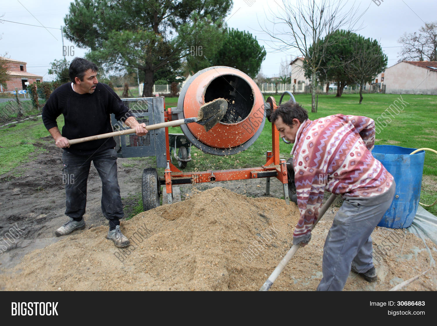 Laborers Using Cement Image & Photo (Free Trial) Bigstock