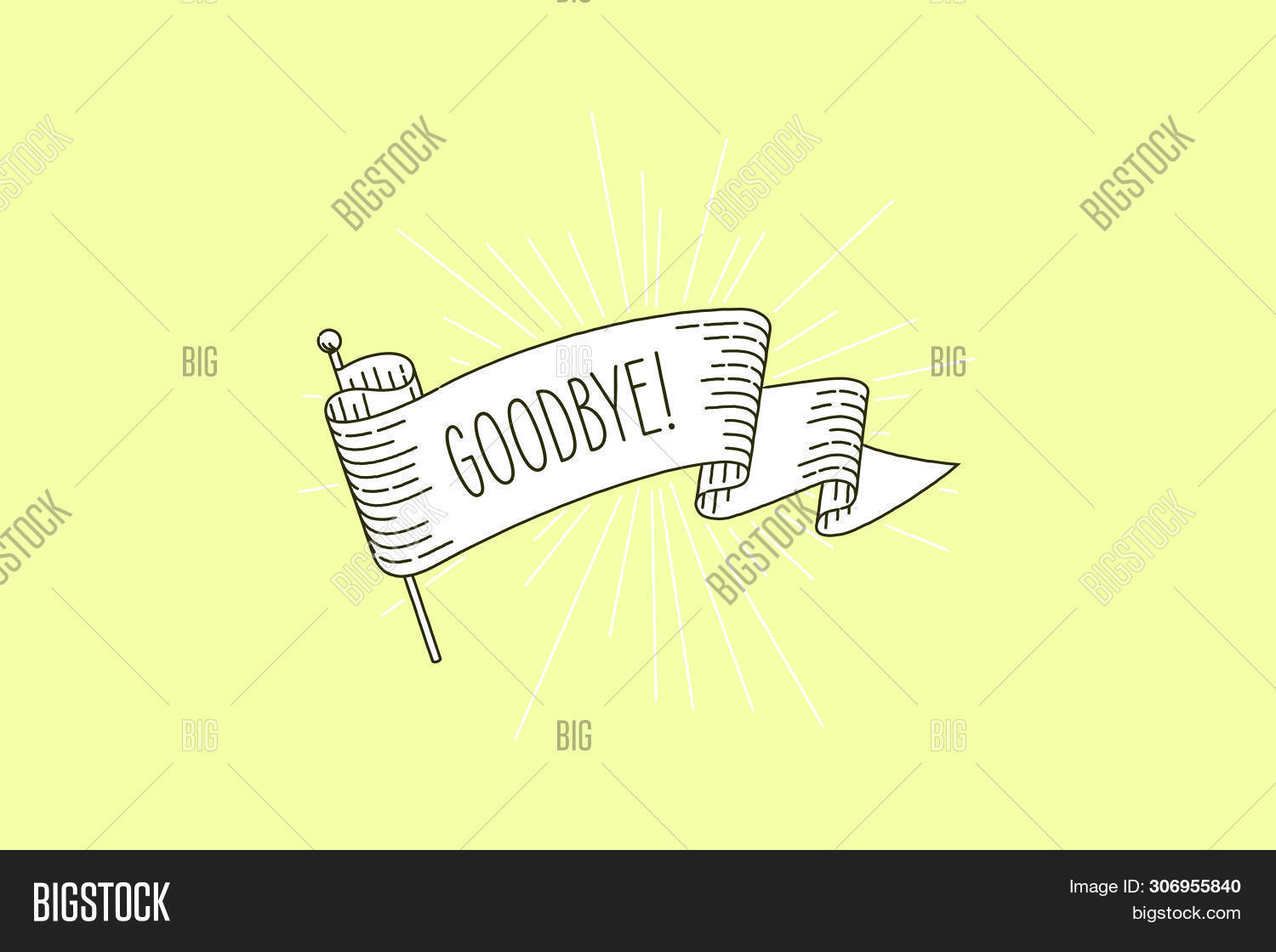 Goodbye Flag Banner. Vector &amp; Photo (Free Trial) | Bigstock