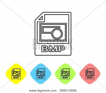 Grey Bmp File Document Icon. Download Bmp Button Line Icon Isolated On White Background. Bmp File Sy
