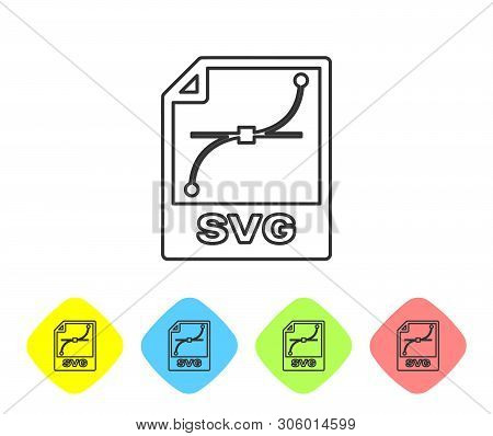 Grey Svg File Document Icon. Download Svg Button Line Icon Isolated On White Background. Svg File Sy