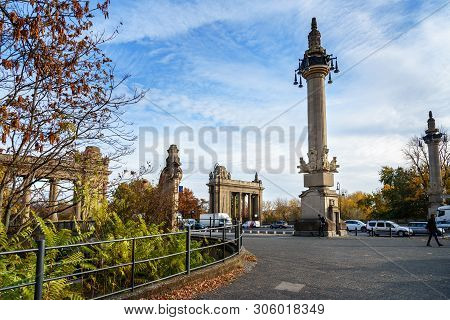 Berlin, Germany - November 08, 2018: Charlottenburg Gate Or Charlottenburger Tor On Landwehr Canal I
