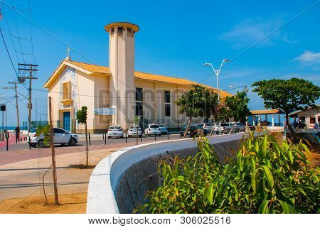 Salvador, Brazil: Beautiful Catholic Church With Drawings On The Facade