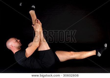 Pilates Stellung einzelner gerades Bein