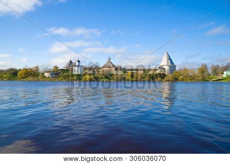 Panorama Of The Volkhov River With A View Of The Old Ladoga Fortress On A Sunny October September Da