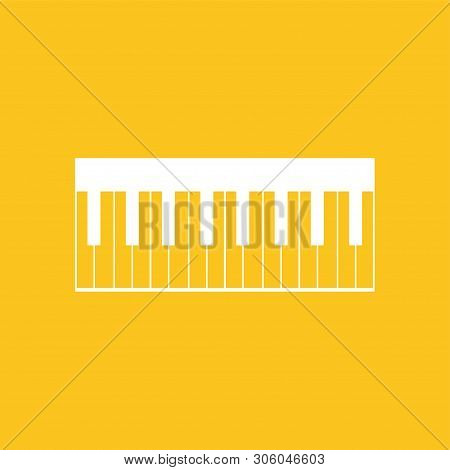 Piano White Keyboard On Yellow Icon Illustration Isolated Vector Sign Symbol