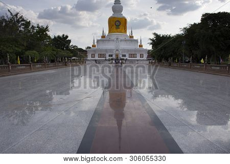 Phra That Nadoon Chedi Or Na Dun Pagoda For Thai People Travel Visited And Respect Praying At Mahasa