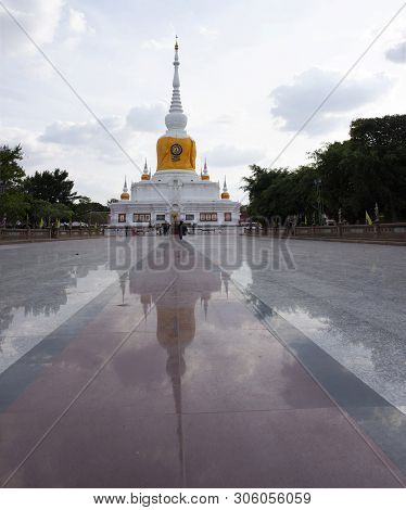 Phra That Nadoon Chedi Or Na Dun Pagoda For Thai People Travel Visited And Respect Praying At Mahasa