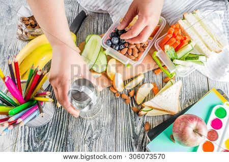 Mother Preparing School Lunch Box