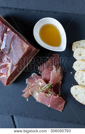 Still life of jamon serrano