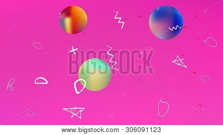 Cool Space Fantasy. Common Colorific Illustration.  Background Texture, Smoot. Magneta Colored Backg