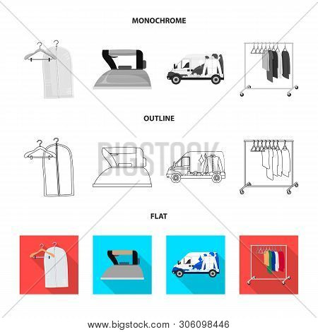 Isolated Object Of Laundry And Clean Sign. Collection Of Laundry And Clothes Vector Icon For Stock.
