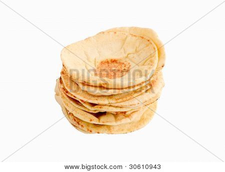 กองซ้อนของขนมปัง pita