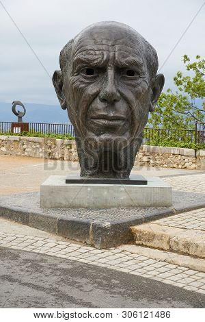 Mougins, France - April 03, 2019: Pablo Picasso Monument In Mougins Village