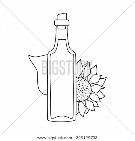 Vector Design Of Sunflower And Food  Sign. Set Of Sunflower And Pure  Stock Vector Illustration.