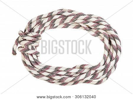 Bight Of Striped Synthetic Rope Isolated On White Background