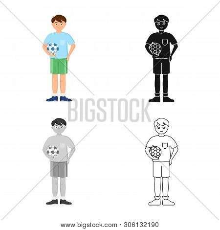Vector Design Of Boy And Baby  Sign. Collection Of Boy And Athlete Vector Icon For Stock.