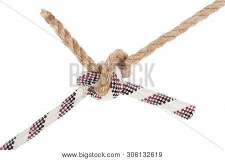 Rigger's Bend Knot Joining Two Ropes Close Up