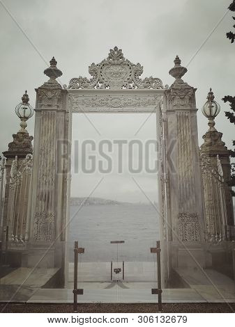 Istanbul, Turkey - September 25, 2018. Eastern Gate Of The Dolmabahce Palace Of The Ottoman Sultans.