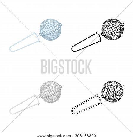 Vector Illustration Of Strainer And Tea  Symbol. Collection Of Strainer And Tool  Stock Symbol For W