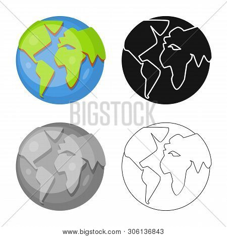 Vector Illustration Of Globe  And World  Icon. Set Of Globe  And Planet  Vector Icon For Stock.
