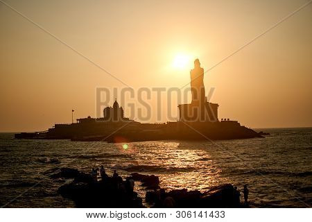 Sunrise Above The Sea Kanyakumari Comorin Cape India