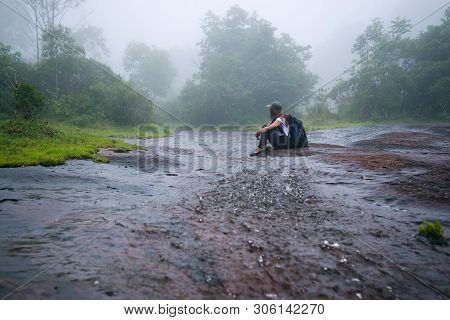 Girl Walking Traveling Adventure Nature In The Rain Forest. Travel Nature, Travel Relax, Travel Thai