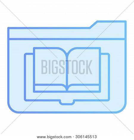 Folder Journal Flat Icon. Folder With Book Blue Icons In Trendy Flat Style. Computer Folder Gradient