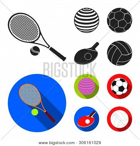 Vector Design Of Ball And Soccer Icon. Collection Of Ball And Basketball Stock Vector Illustration.
