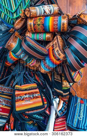 Peru Cajamarquina Colorful Crafts Handbag And Purses