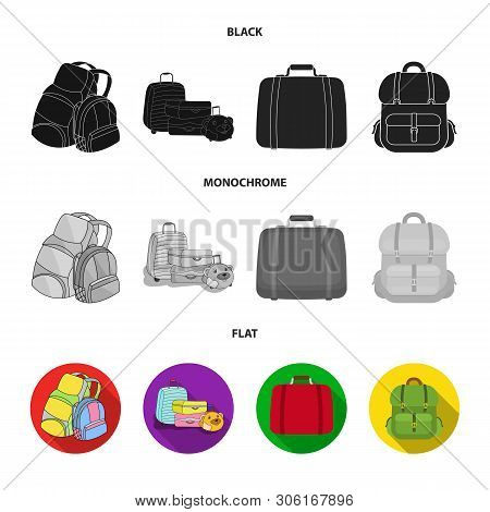 Vector Design Of Backpack And Bag  Sign. Collection Of Backpack And School Vector Icon For Stock.