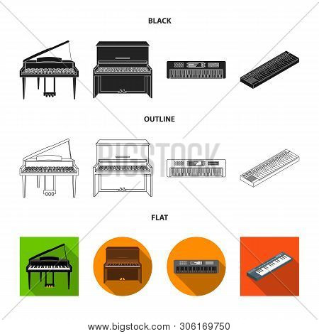 Vector Design Of Music And Piano Symbol. Collection Of Music And Song Vector Icon For Stock.